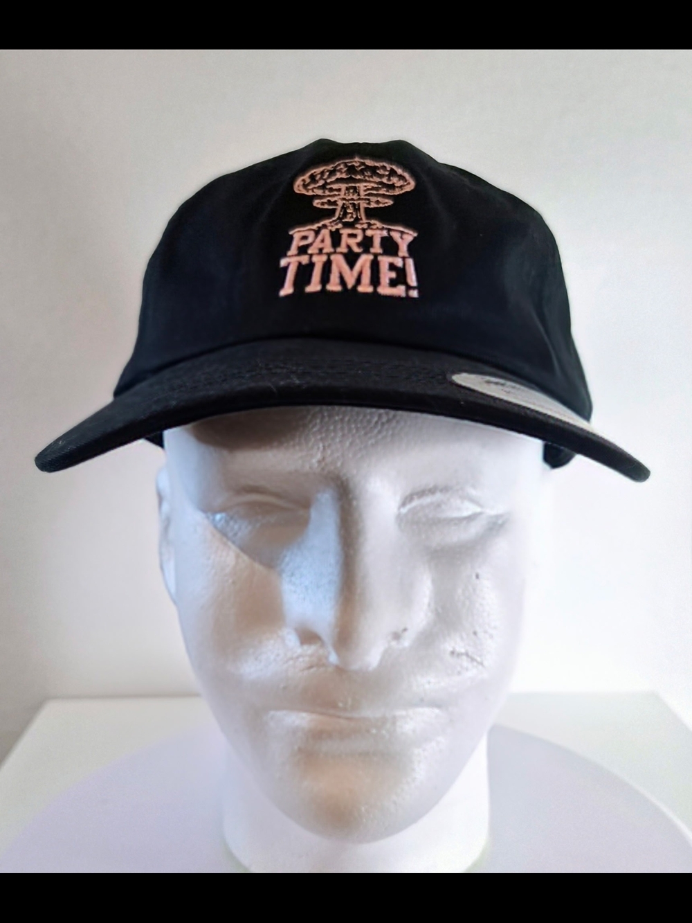 Volcom Black Baseball Cap with Pink "Party Time!" Embroidery